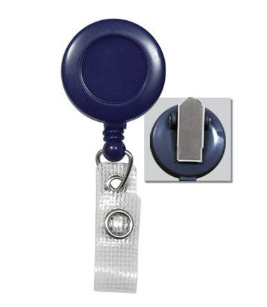 Round Badge Reel with Reinforced Vinyl Strap and Spring Clip, Qty = 25