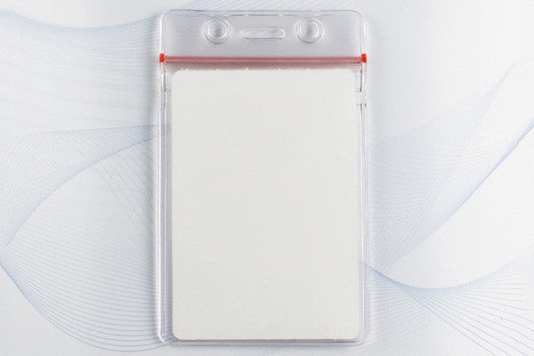 Clear Vinyl Vertical Anti-Print Transfer Badge Holder with Resealable Closure, 2.4" x 3.6" - 506-ZSJ, Qty = 100
