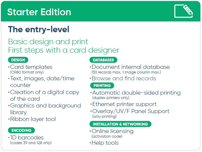 ID-ALL Starter Edition Card Creation Software - IDALL-E1