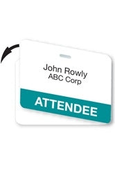 "Attendee" Teal Laser Double-Sided Cardbadge - 04412, Qty = 150