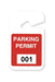 Red Non-Expiring Plastic Parking Permit Hangtag - Seq. # 001-100 - 05194, Qty = 100