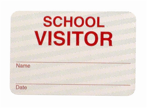 Manually Issued "School Visitor" Expiring Badge BACKpart - 08106