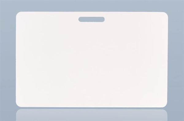 White PVC Cards with Horizontal Slot Punch - 118305WB-L