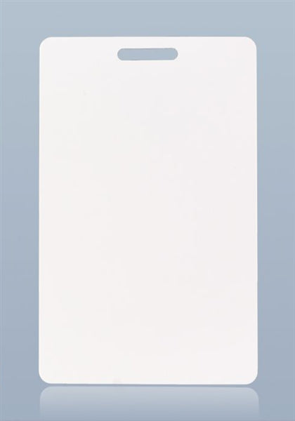 White PVC Cards with Vertical Slot Punch - 118305WB-P