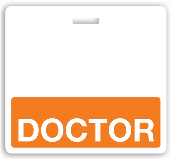 Orange "Doctor" Horizontal Badge Buddy - 1350-2132, Qty = 25