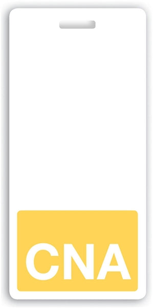 Yellow "CNA" Vertical Badge Buddy - 1350-2138, Qty = 25