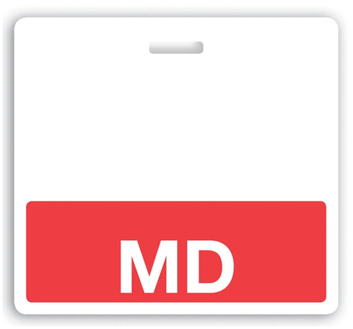Red "MD" Horizontal Badge Buddy  - 1350-2147, Qty = 25