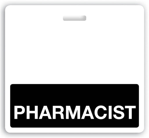 Black "Pharmacist" Horizontal Badge Buddy  - 1350-2157, Qty = 25