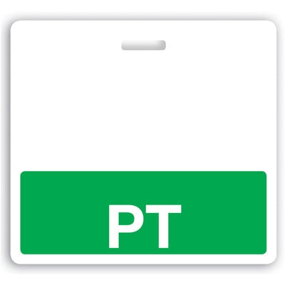 Green "PT" Horizontal Badge Buddy  - 1350-2159, Qty = 25