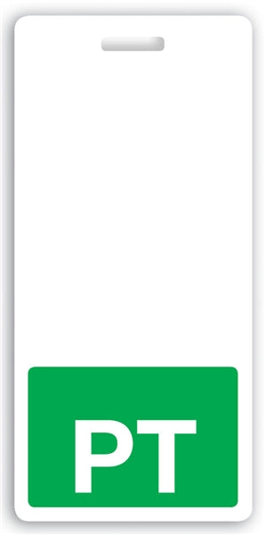 Green "PT" Vertical Badge Buddy - 1350-2160, Qty = 25