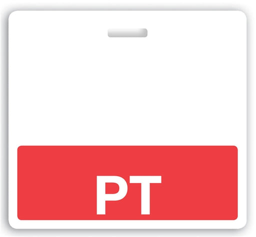 Red "PT" Horizontal Badge Buddy  - 1350-2161, Qty = 25