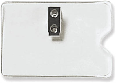 Horizontal Textured Back Badge Holder with 2-Hole Clip - Side Load - 1810-1100, Qty = 100