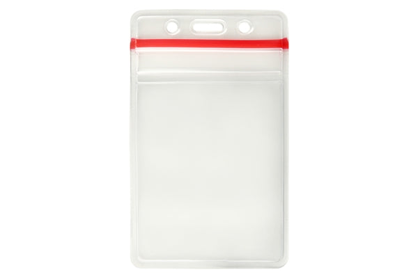 Clear Vinyl Vertical Badge Holder with Resealable Top - Data/Credit Card Size - 1815-1110, Qty = 100