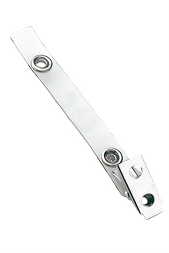 Clear Vinyl Strap Clip with 2-Hole Stainless Steel Clip (3-1/2") - 2105-1320, Qty = 500