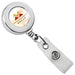 Chrome Metallic Round Economy Badge Reel with Clear Vinyl Strap and Belt Clip - 2120-3030, Qty = 25