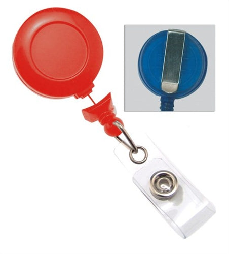No-Twist Badge Reel with Clear Vinyl Strap and Slide Clip, Qty = 25