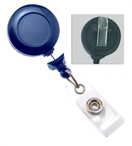 No-Twist Badge Reel with Clear Vinyl Strap and Swivel Spring Clip, Qty = 25