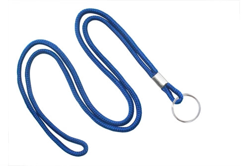 Round 1/8" (3 MM) Lanyard with Nickel-Plated Steel Split Ring, Qty = 100