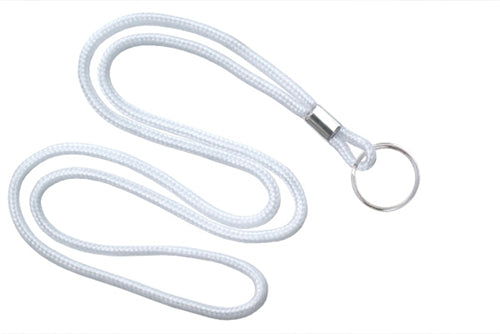 Round 1/8" (3 MM) Lanyard with Nickel-Plated Steel Split Ring, Qty = 100