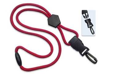 1/4" (6 MM) Round Lanyard with Breakaway, Diamond Slider and DTACH Plastic Swivel Snap Hook, Qty = 100