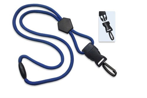 1/4" (6 MM) Round Lanyard with Breakaway, Diamond Slider and DTACH Plastic Swivel Snap Hook, Qty = 100