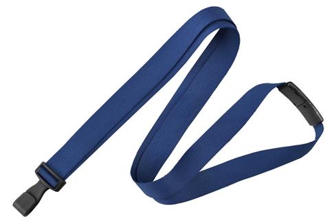 5/8" (16 MM) Flat Anti-Microbial Lanyard with Breakaway and "No-Twist" Wide Plastic Hook, Qty = 100