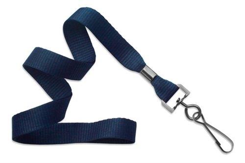 5/8" (16 MM) Microweave Polyester Lanyard with Black-Oxidized Swivel Hook, Qty = 1000