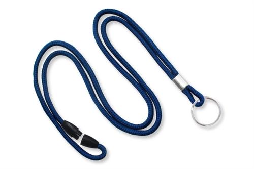Round 1/8" (3 MM) Lanyard with Breakaway and Nickel-Plated Steel Split Ring, Qty = 100