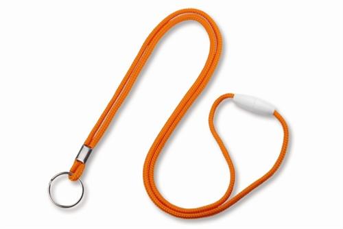 Round 1/8" (3 MM) Lanyard with Breakaway and Nickel-Plated Steel Split Ring, Qty = 100