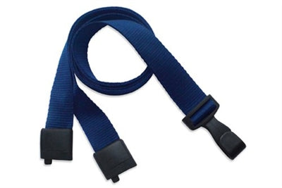 Recycled P.E.T. 5/8" (16 MM) Flat Lanyard with Breakaway and "No-Twist" Wide Plastic Hook, Qty = 100