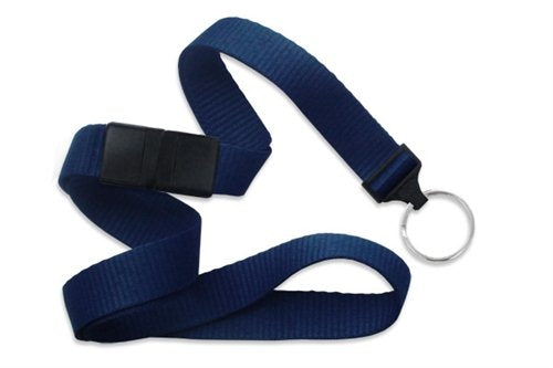 5/8" (16 MM) Microweave Polyester Breakaway Lanyard with Universal Slide Adapter and Black-Oxidized Split Ring, Qty = 1000