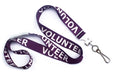 Purple Pre-Printed "Volunteer" 5/8" (16 MM) Flat Breakaway Lanyard with Swivel Hook, 2138-5230, Qty = 100
