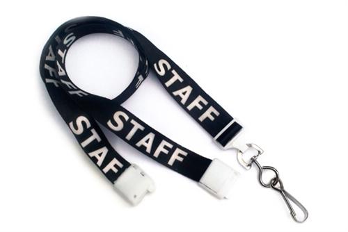 Blue Pre-Printed "Contractor" 5/8" (16 MM) Flat Breakaway Lanyard with Swivel Hook, 2138-5215, Qty = 100
