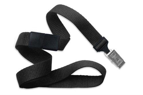 5/8" (16 MM) Microweave Polyester Breakaway Lanyard with a Universal Slide Adapter and Nickel-Plated Steel Bulldog Clip, Qty = 100