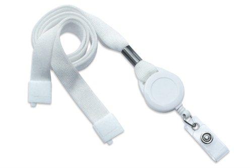 5/8" (16 MM) Flat Tubular Lanyard with Breakaway and Slotted Reel with Clear Vinyl Strap, Qty = 100