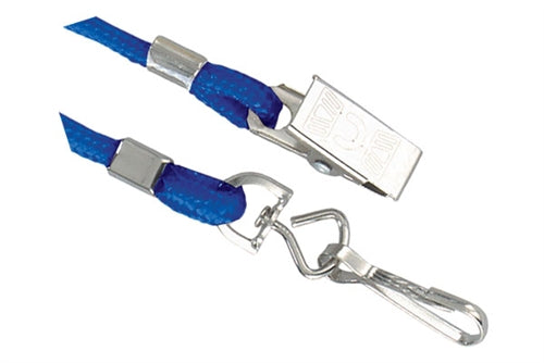 1/8" Woven Nylon Lanyard with Nickel-Plated Steel Swivel Hook and "U" Clip, Qty = 1000