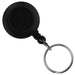 Black Round Economy Badge Reel with Key Ring and Belt Clip, Qty = 25