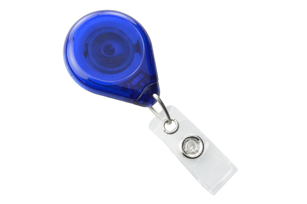 Premium Badge Reel with Clear Vinyl Strap and Swivel Spring Clip, Qty = 25