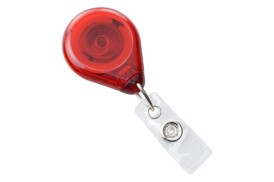 Premium Badge Reel with Clear Vinyl Strap and Belt Clip, Qty = 25