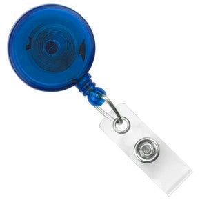 Round Max Label Badge Reel with Vinyl Strap and Slide Belt Clip, Qty = 25