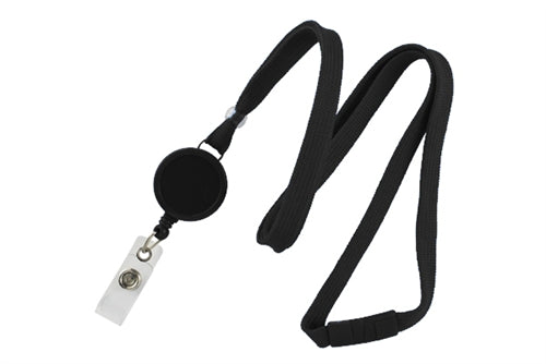 3/8" Polyester Breakaway Lanyard with Badge Reel and Vinyl Strap, Qty = 100