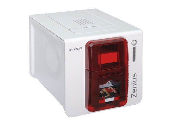 Evolis Zenius Expert-Fire Red ID Card Printer with Magnetic Stripe Encoding - EVO-ZN1HB000RS
