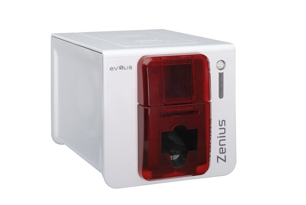 Evolis Zenius Expert-Fire Red ID Card Printer with Magnetic Stripe Encoding - EVO-ZN1HB000RS
