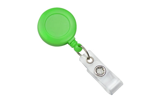 Round Neon Badge Reel with Clear Vinyl Strap and Belt Clip, Qty = 25