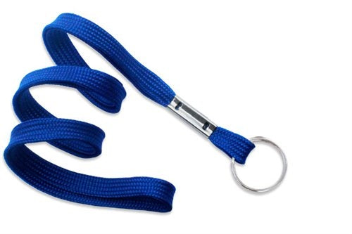 3/8" Flat Polyester Non-Breakaway Lanyard with Nickel-Plated Steel Split Ring, Qty = 100