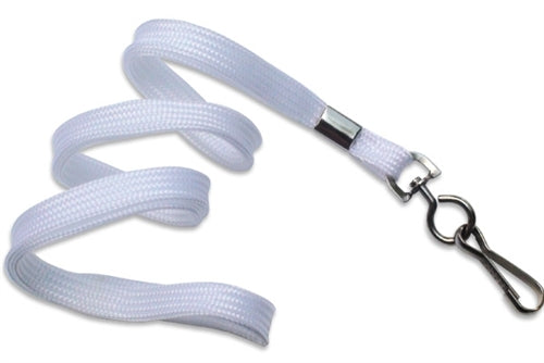 3/8 Flat Polyester Non-Breakaway Lanyard with Nickel-Plated Steel Swivel  Hook, Qty = 100