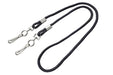 Black 1/8" Round Cord Lanyard with 2 Swivel Hooks - 27" Length, NL-72S-BLK, Qty = 100