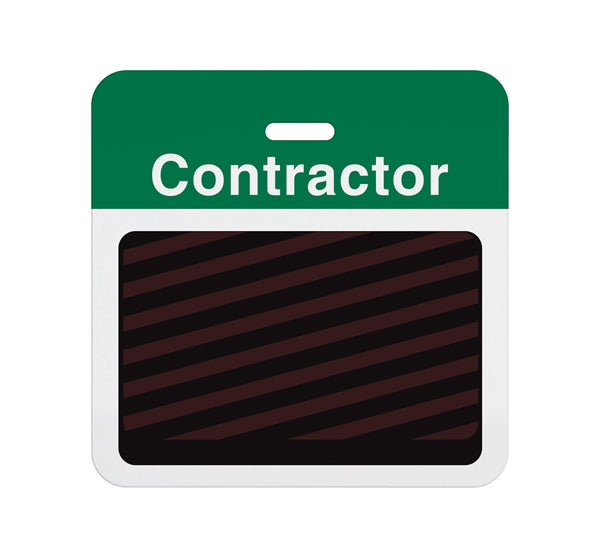 Green "Contractor" Clip-on Half Day / One Day BACKpart with Slot Hole - T5915A, Qty = 1000